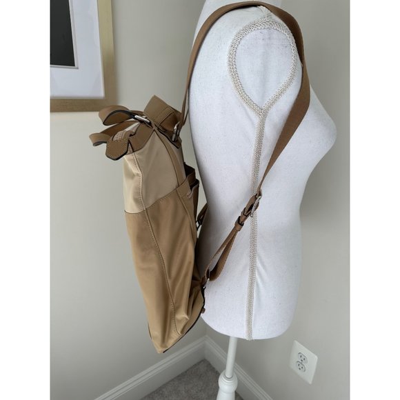 Cole Haan Nylon Convertible Backpack Beige - Picture 3 of 16